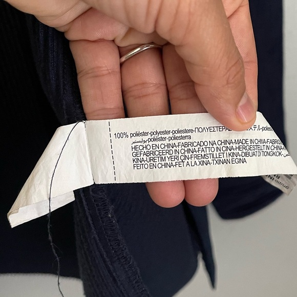 Zara Men's Dark Blue Pinstripe Shirt Jacket corduroy velvet Medium - Picture 4 of 8